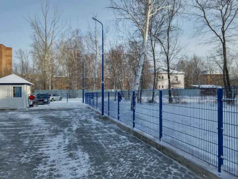 Входная калитка и заборы 2d Estetic. Ограждение деского сада в Согре в г.Усть-Каменогорск