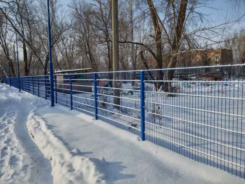 Входная калитка и заборы 2d Estetic. Ограждение деского сада в Согре в г.Усть-Каменогорск