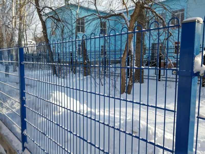 Входная калитка и заборы 2d Estetic. Ограждение деского сада в Согре в г.Усть-Каменогорск